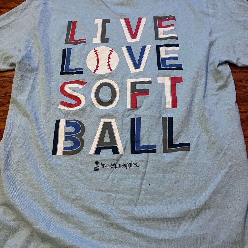 Blue 'Live Love Softball' Graphic Tee